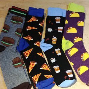 4 Pairs Novelty Food Socks